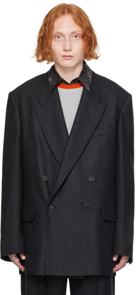 Dries Van Noten Gray Oversized Blazer Cover