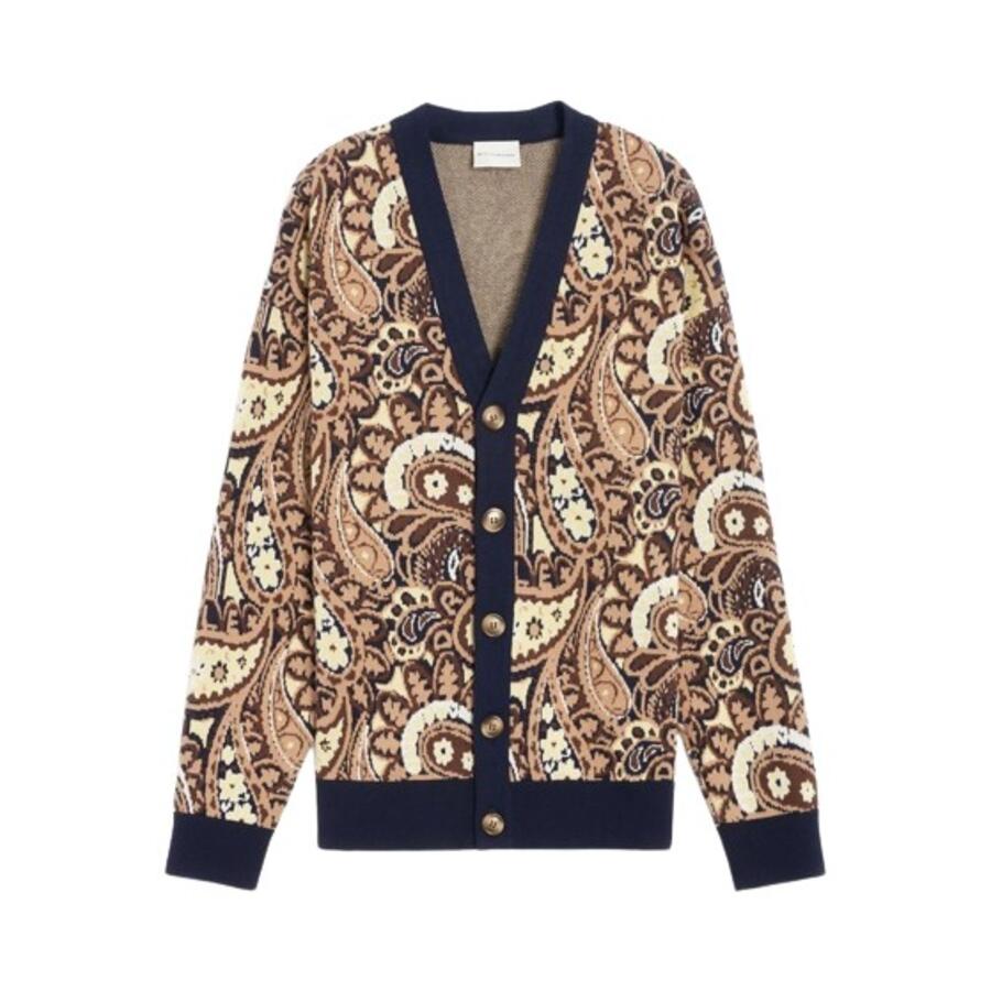 Drole De Monsieur Mens Navy Paisley Le Cardigan Cover