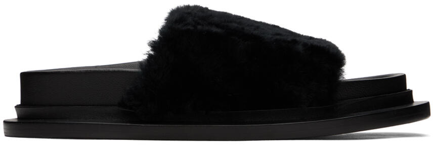 Jil Sander Black Shearling Slides Cover