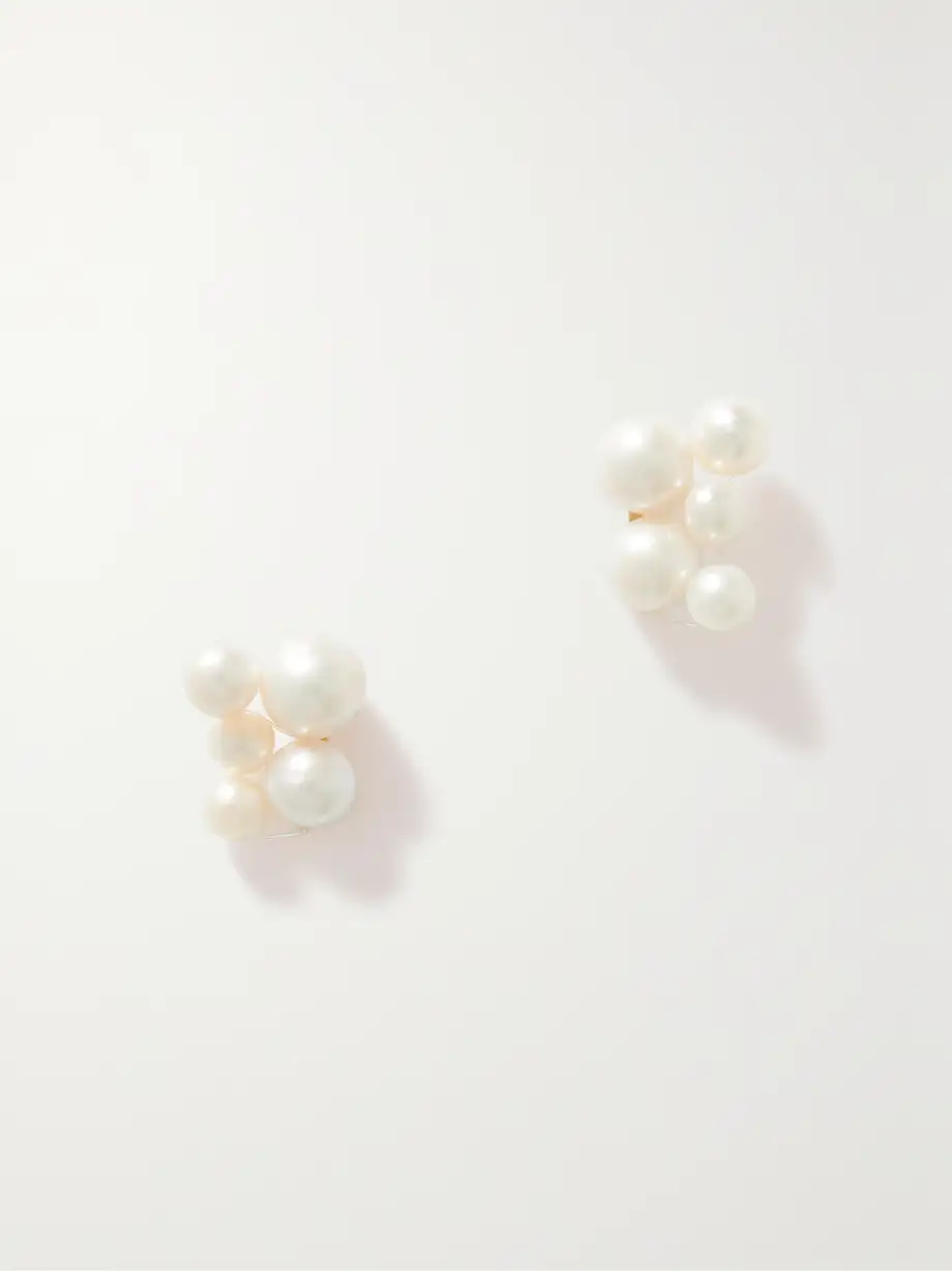 Completedworks - Universal Code Gold Vermeil Pearl Earrings - White Cover