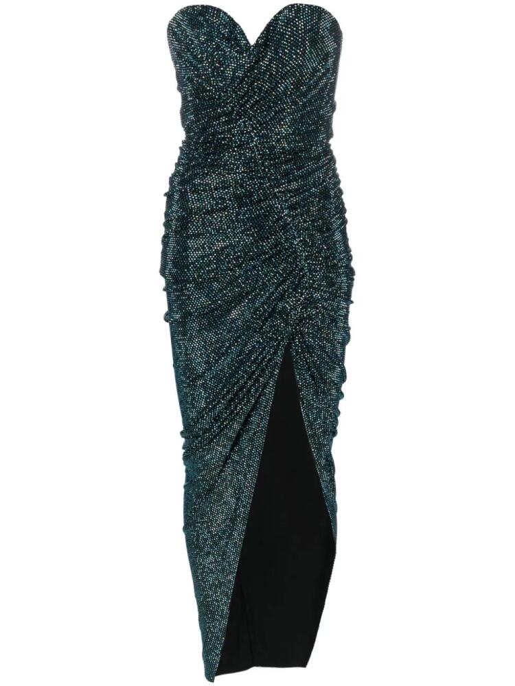 Alexandre Vauthier crystal-embellished ruched maxi dress - Blue Cover