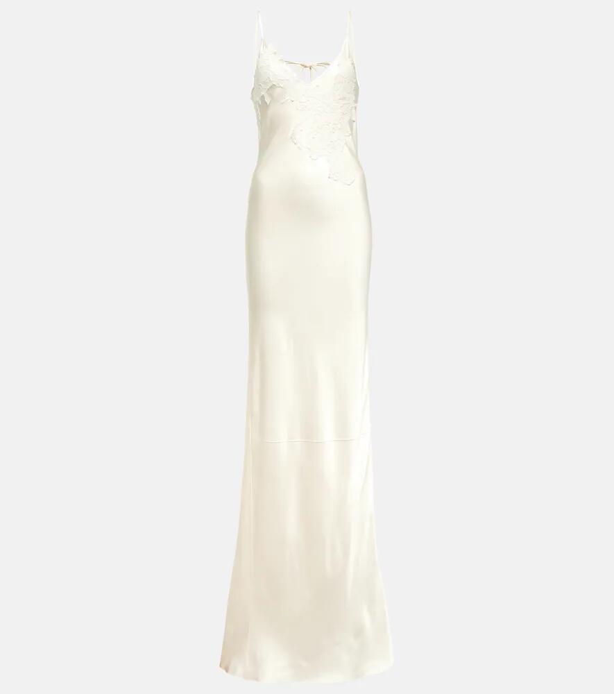 Victoria Beckham Bridal lace-trimmed satin maxi dress Cover