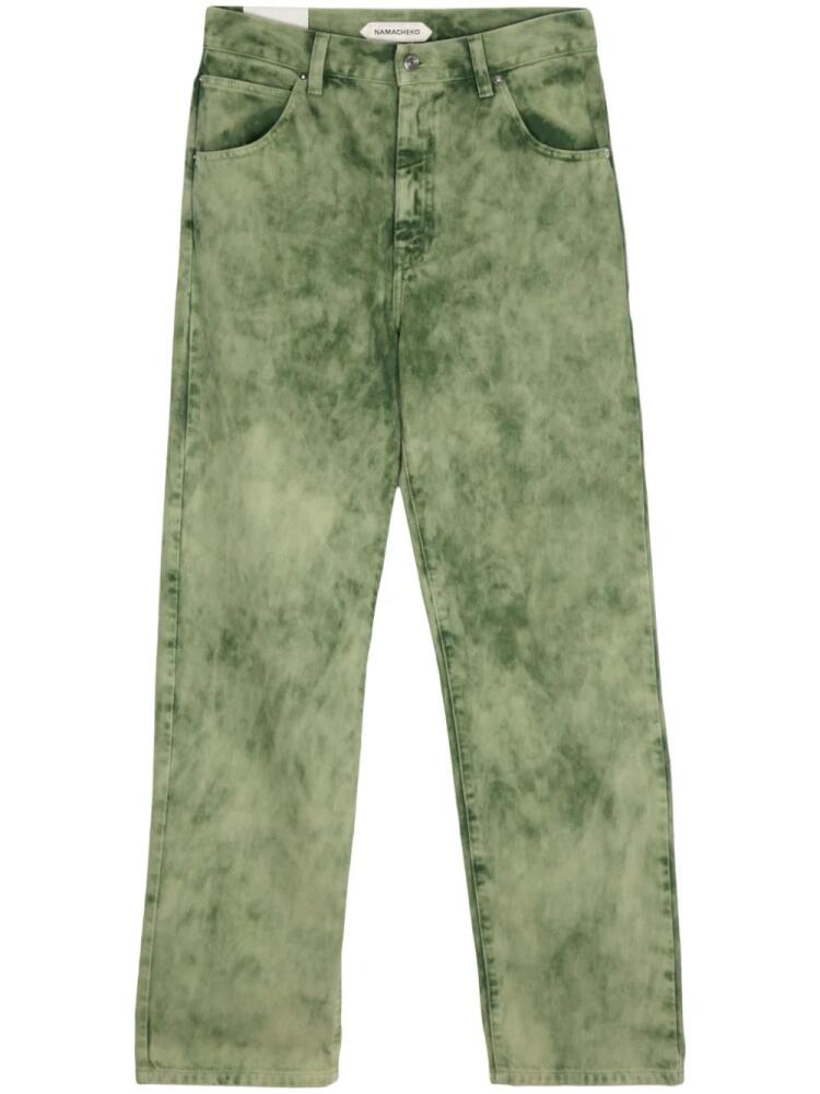 Namacheko snow wash straight-legged jeans - Green Cover