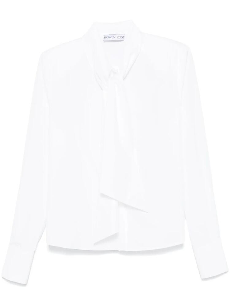 Rowen Rose scarf-detail poplin shirt - White Cover