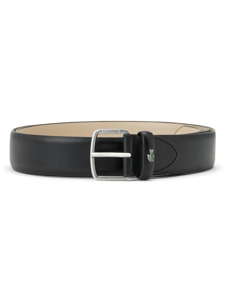 Lacoste logo-engraved leather belt - Black Cover