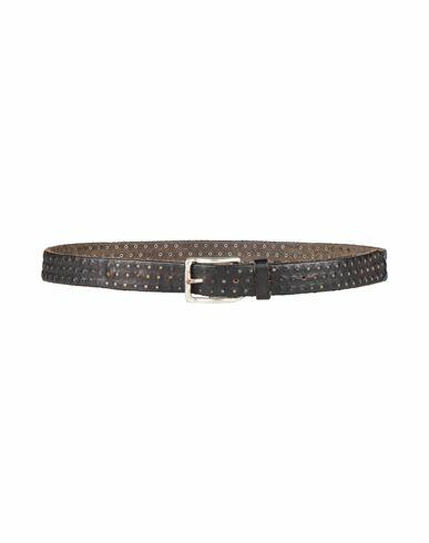 Grey Daniele Alessandrini Man Belt Dark brown Leather Cover