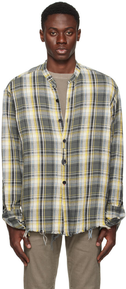 Greg Lauren Gray Check Shirt Cover