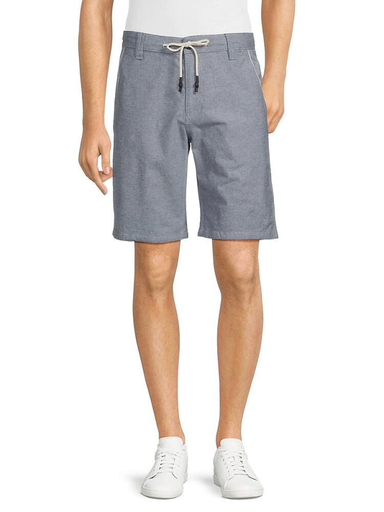 BUFFALO David Bitton Men's Hagen Drawstring Flat Front Shorts - Blue Depth Cover