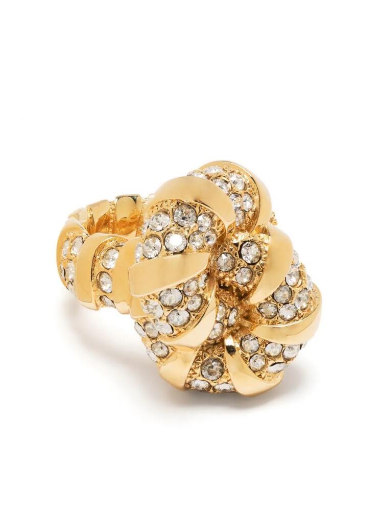 Lanvin Mélodie crystal-embellished ring - Gold Cover