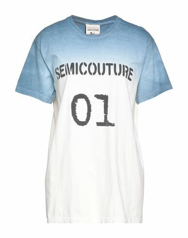 Semicouture Woman T-shirt Slate blue Cotton Cover