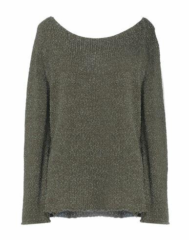 Alpha Studio Woman Sweater Military green Viscose, Linen, Paper Yarn, Nylon Cover