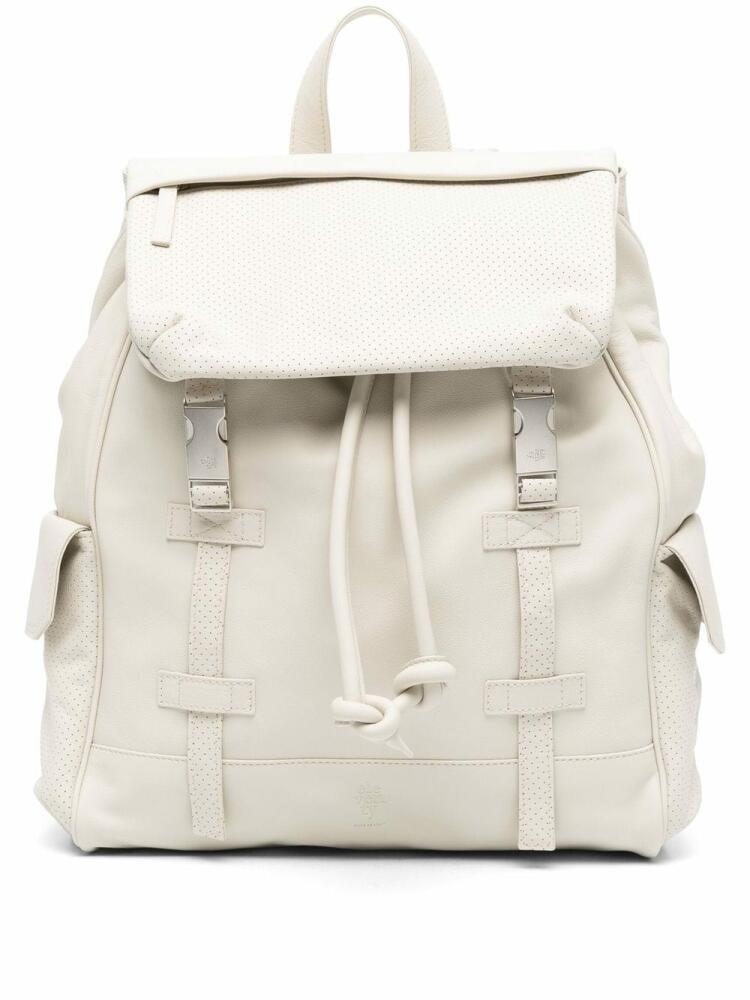 Eleventy leather buckle-fastening backpack - Neutrals Cover