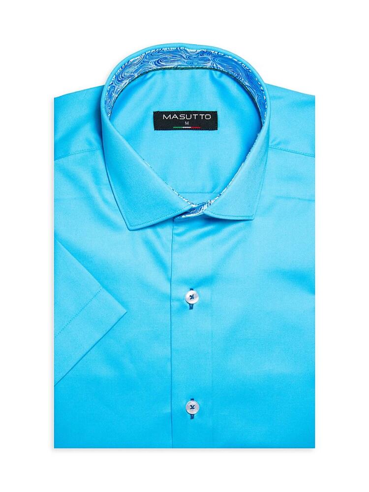 Masutto Men's Forli Classic Fit Dress Shirt - Turquoise Cover