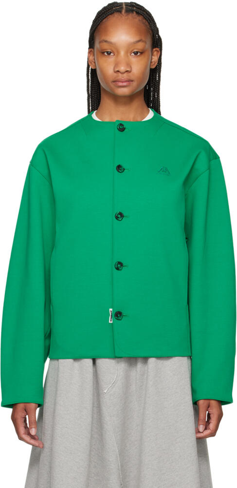 ADER error Green Polyd Cardigan Cover