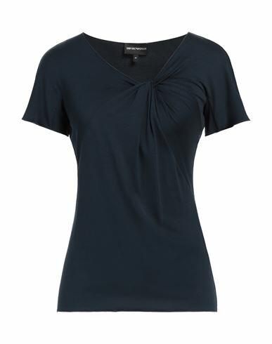 Emporio Armani Woman T-shirt Midnight blue Viscose, Elastane Cover