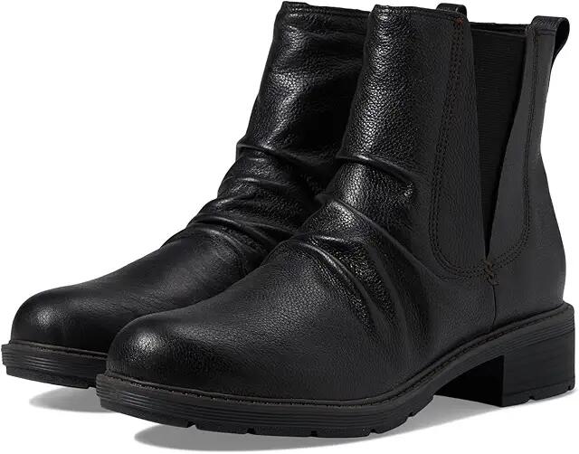 Clarks Hearth Rose (Black Leather) Women's Boots Cover