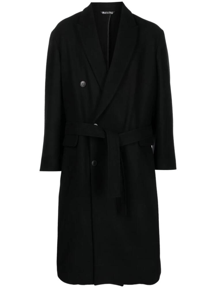 Costumein Christian belted virgin wool coat - Black Cover