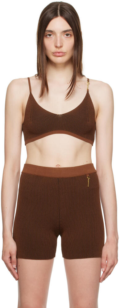 JACQUEMUS Brown Le Raphia 'Le Pralu' Bra Cover