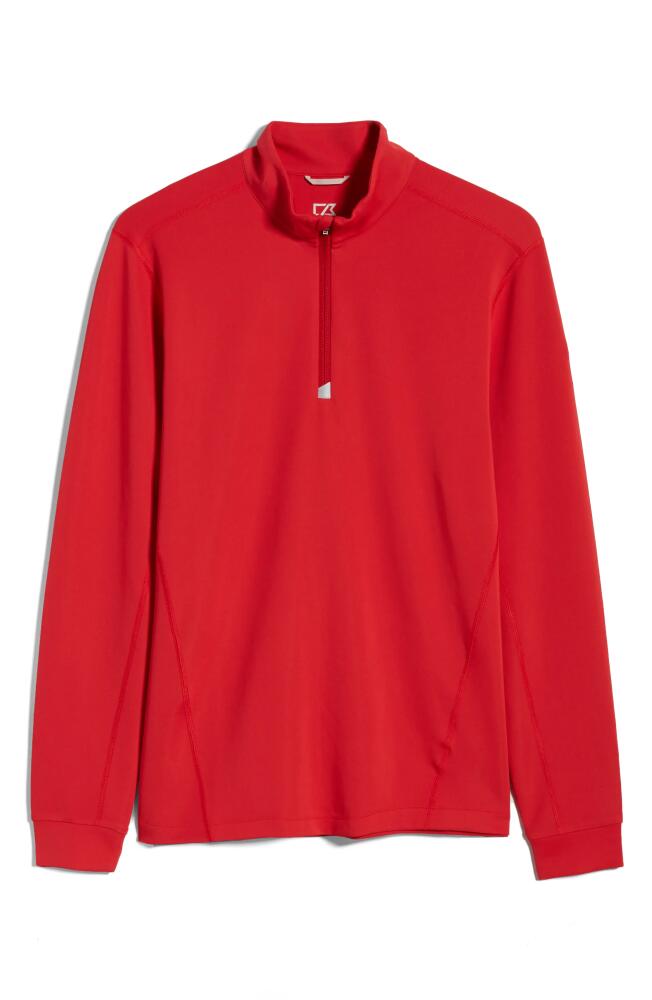 Cutter & Buck Traverse Regular Fit Quarter Zip Pullover in Red Cover