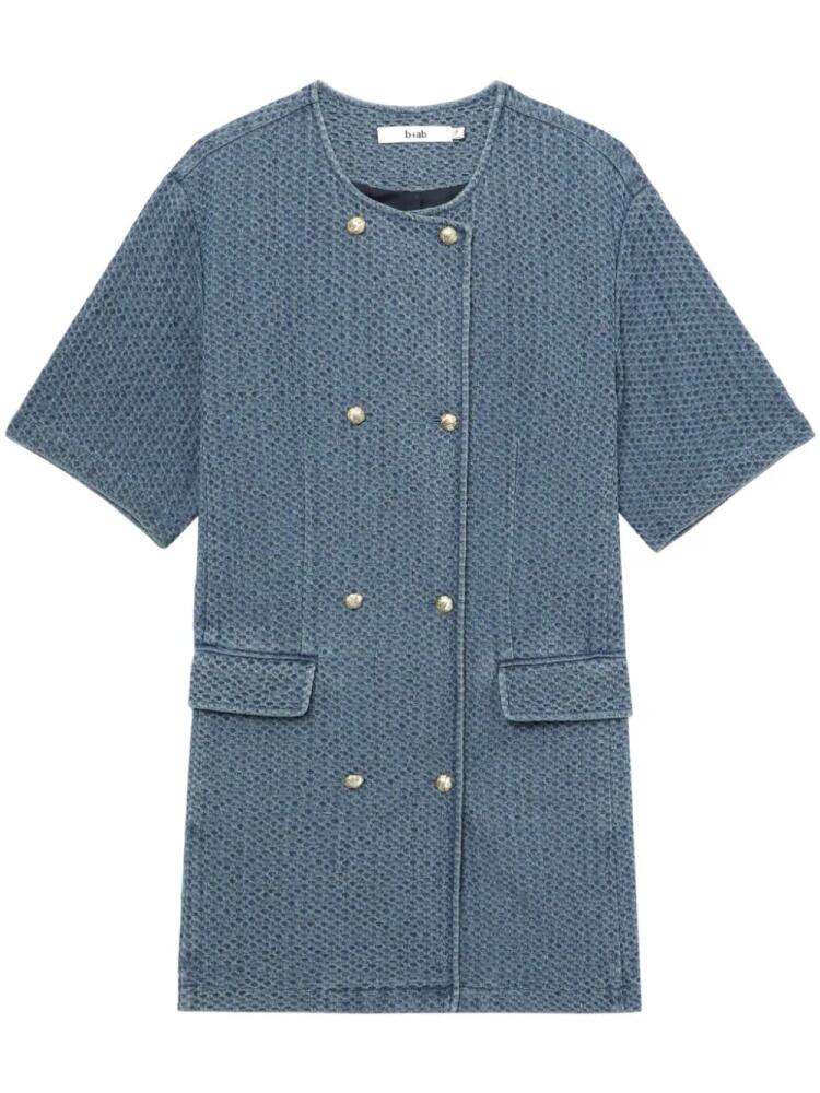 b+ab double-breasted textured denim mini dress - Blue Cover