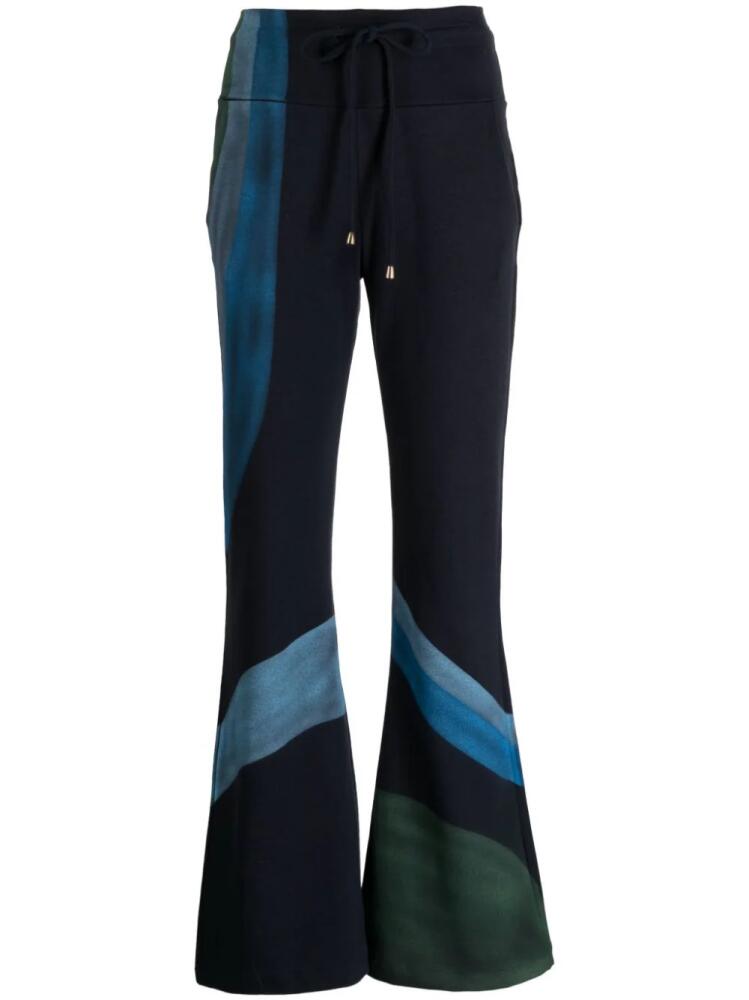 Madison.Maison hand-painted flared track pants - Blue Cover