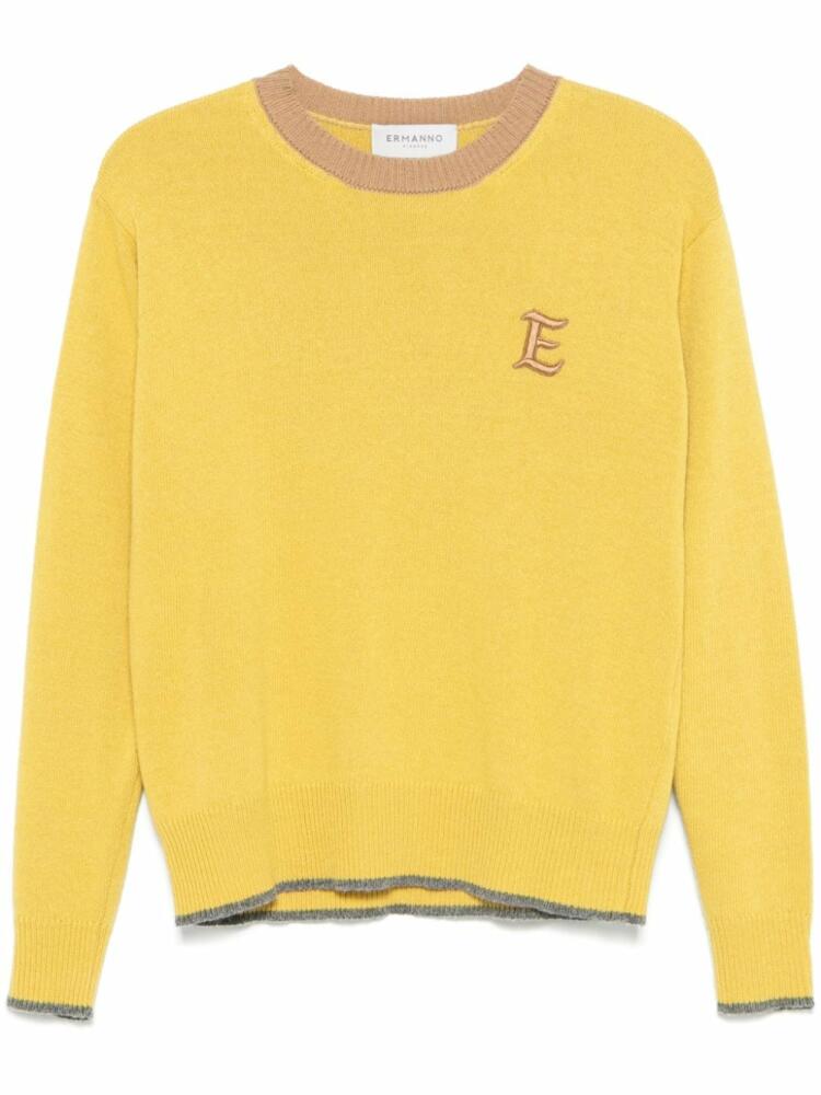 ERMANNO FIRENZE logo-embroidered sweater - Yellow Cover