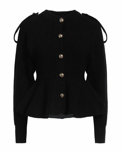 Alexander Mcqueen Woman Cardigan Black Wool, Cashmere Cover