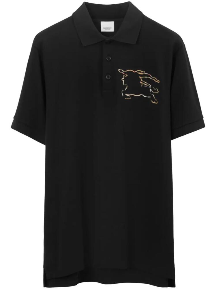 Burberry logo-print cotton polo shirt - Black Cover