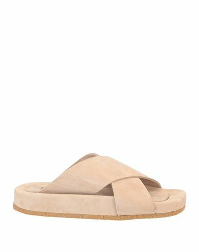 Moma Woman Sandals Beige Leather Cover