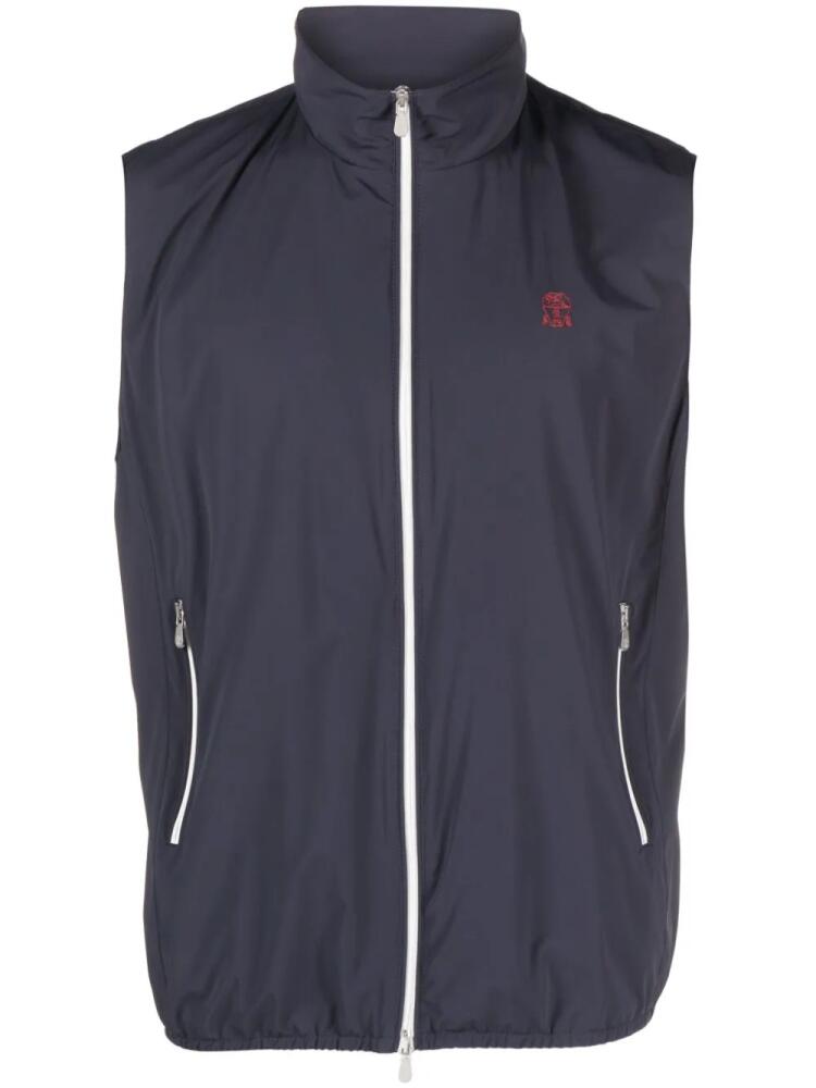 Brunello Cucinelli water-resistant zip-up vest - Blue Cover