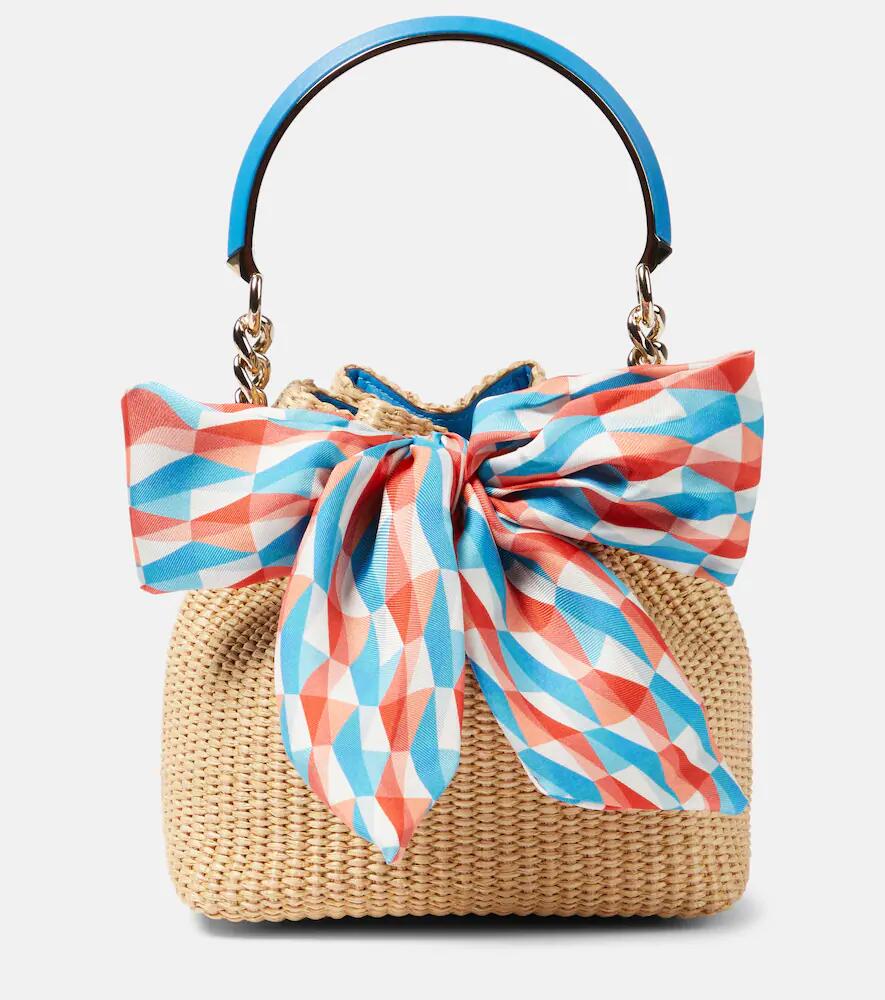 Jimmy Choo Bon Bon Small raffia bucket bag Cover