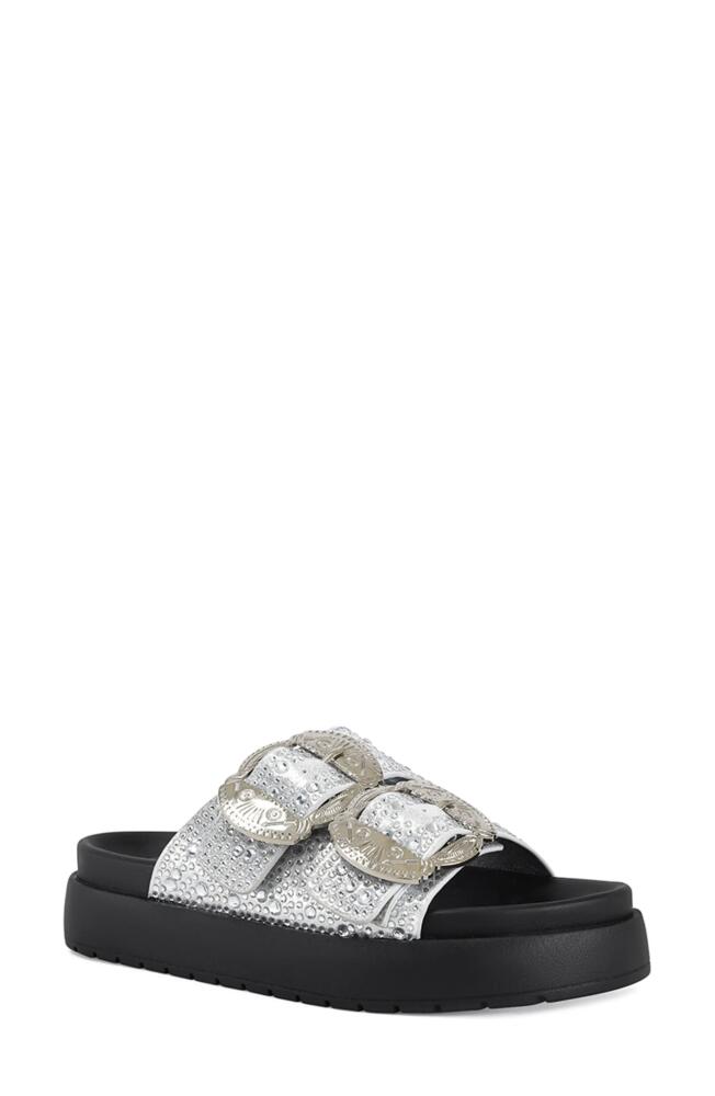 AZALEA WANG Lynel Flatform Slide Sandal in White Cover