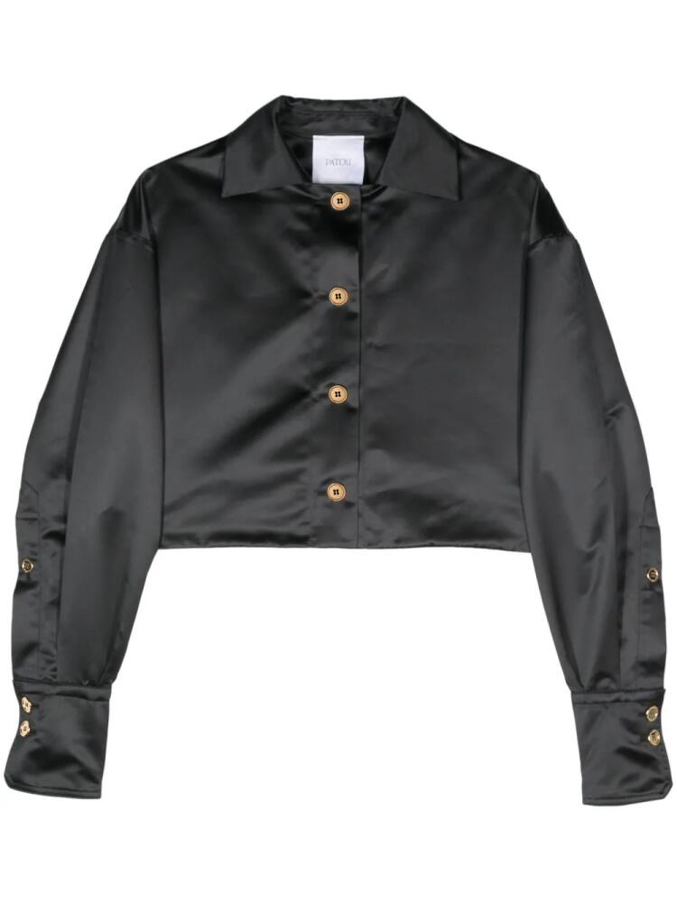 Patou satin cropped jacket - Black Cover