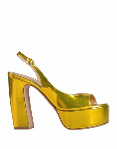 Roberto Festa Woman Sandals Yellow Leather Cover