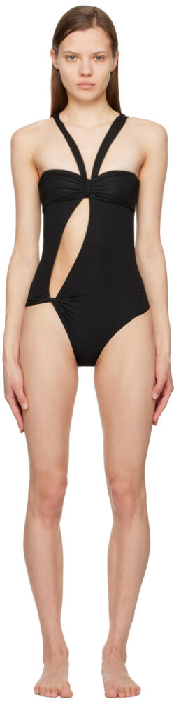 Blumarine Black Cutout One-Piece Swimsuit Cover