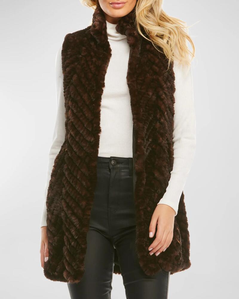 Fabulous Furs Gemma Knitted Faux Fur Vest Cover