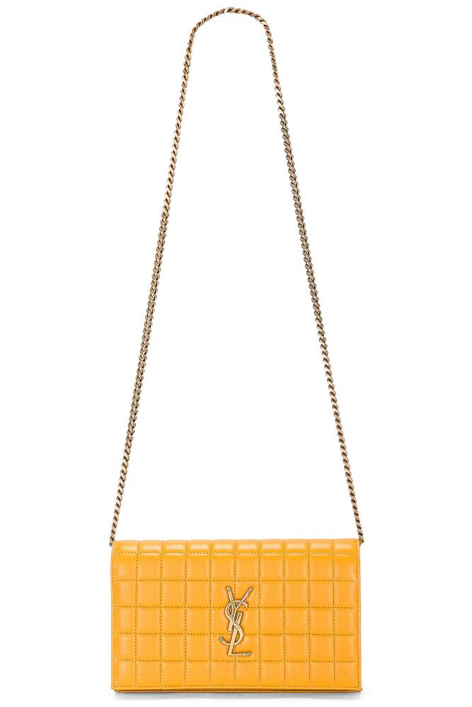 Saint Laurent Cassandre Wallet On Chain in Yellow Cover