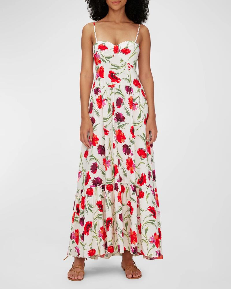 Diane von Furstenberg Etta Tiered Floral-Print Sweetheart Maxi Dress Cover