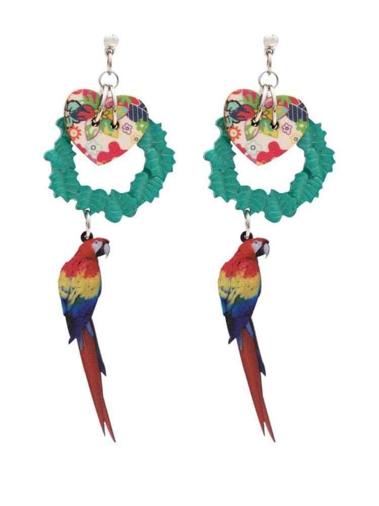 Amir Slama bird-charm drop earrings - Multicolour Cover