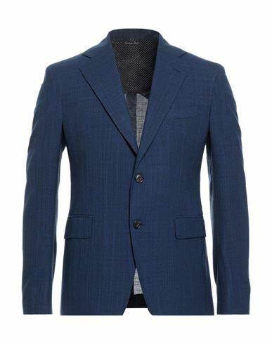 Brian Dales Man Blazer Blue Cotton, Wool, Polyamide Cover