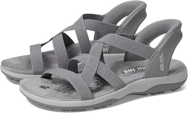 SKECHERS Reggae Slim - Stretch Flex Hands Free Slip-Ins (Grey) Women's Shoes Cover