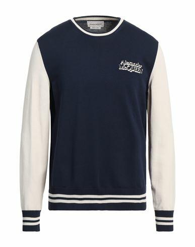 Alexander Mcqueen Man Sweater Navy blue Cotton Cover