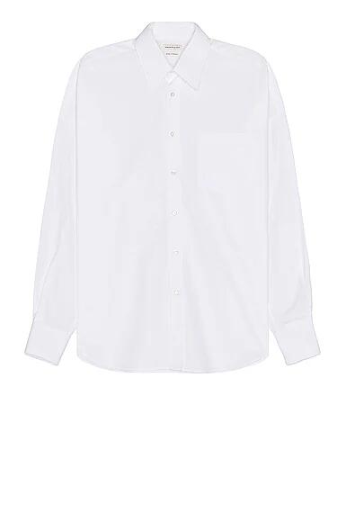 Alexander McQueen Oversized Drop Shoulder Shirt in White Cover