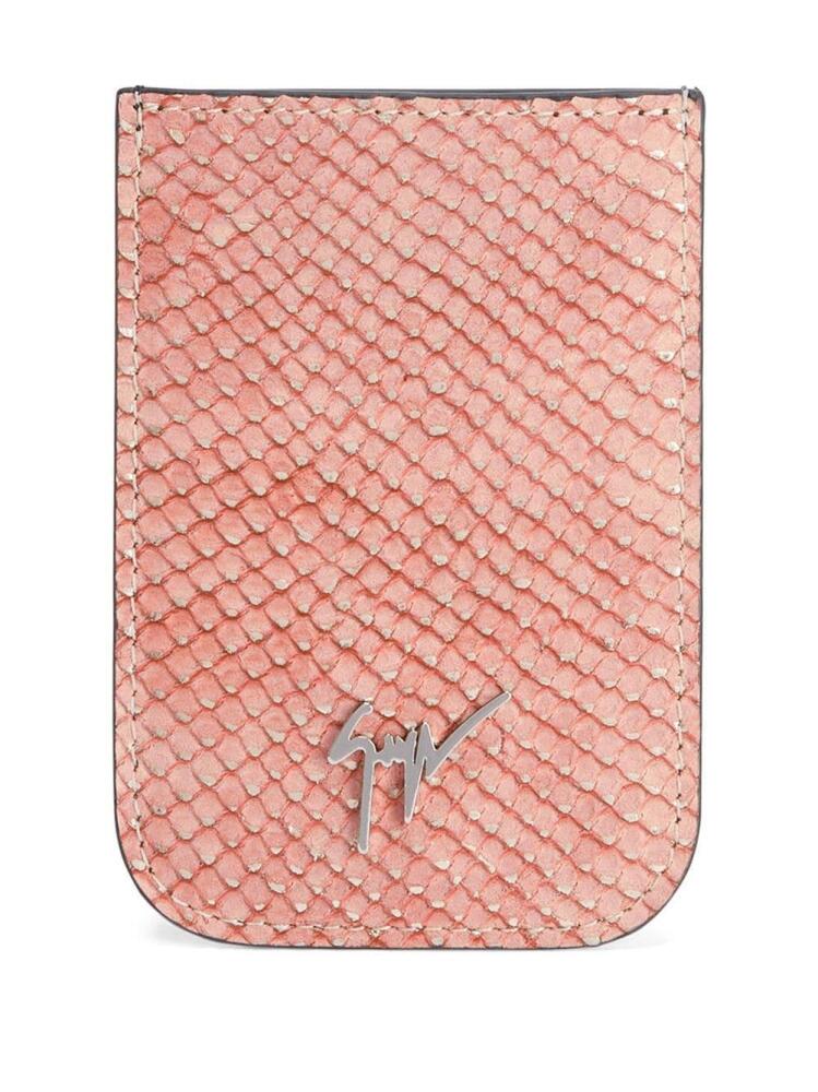 Giuseppe Zanotti Albert snakeskin effect cardholder - Pink Cover