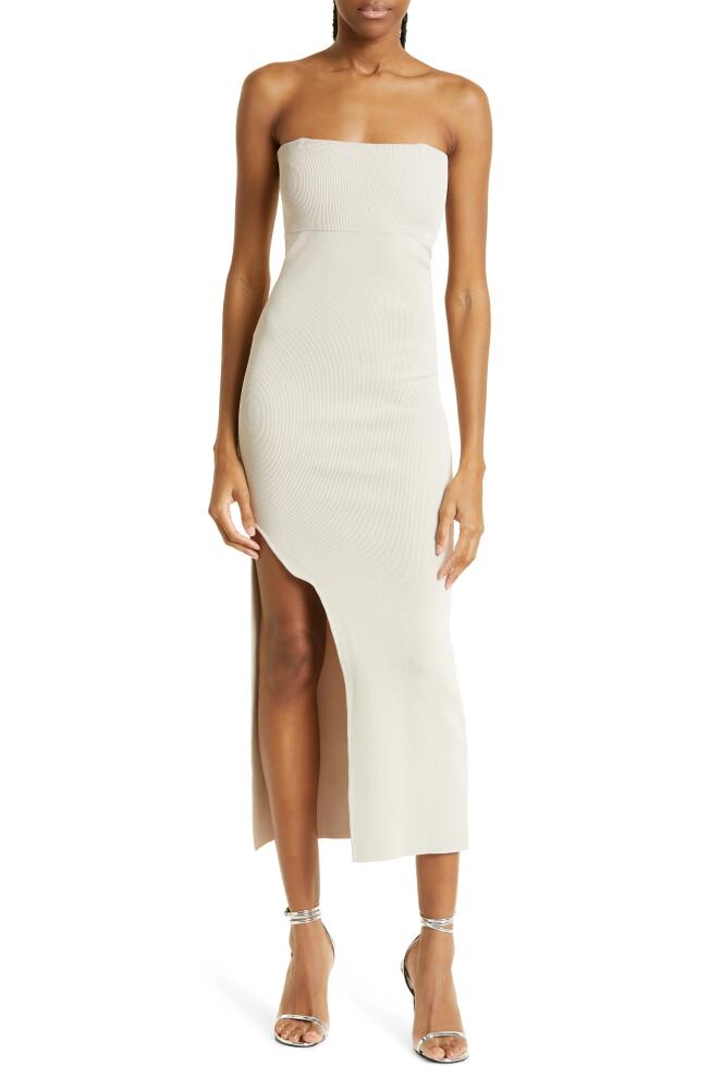 Mother of All Luna Strapless Midi Dress in Beige Cover