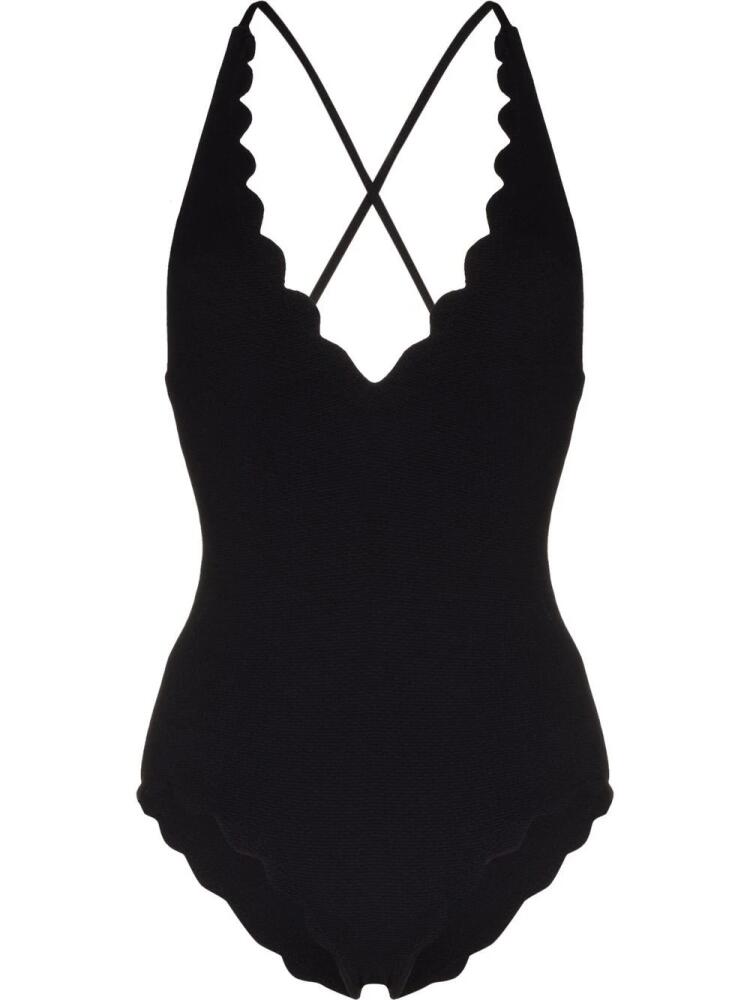 Marysia North scalloped-trim swimsuit - Black Cover