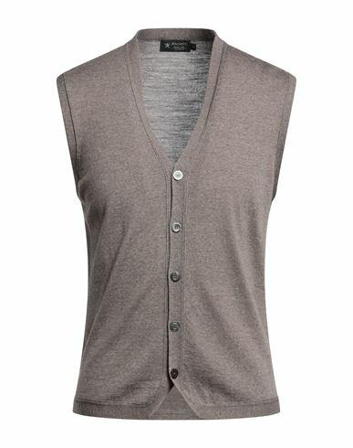 Hackett Man Cardigan Dove grey Merino Wool Cover