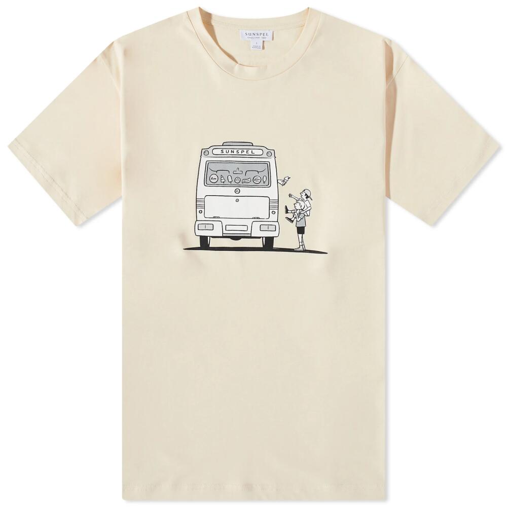 Sunspel Men's Ice Cream Riviera T-Shirt in Undyed Cover