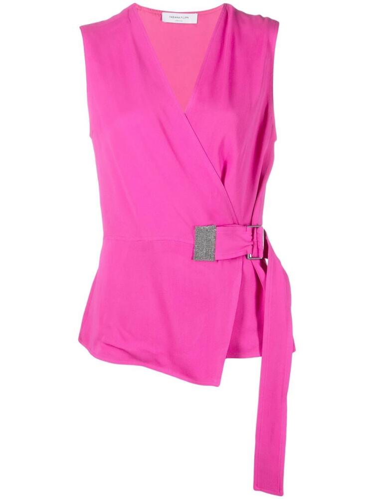 Fabiana Filippi asymmetric-hem vest - Pink Cover