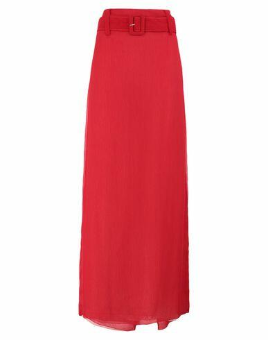 Prada Woman Maxi skirt Red Silk Cover